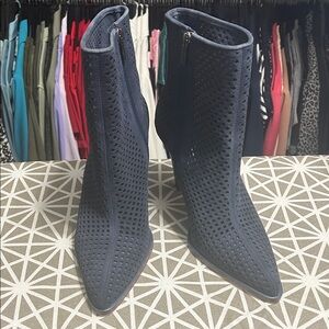 Vince Camuto Dark Blue Perforated Heeled Boots